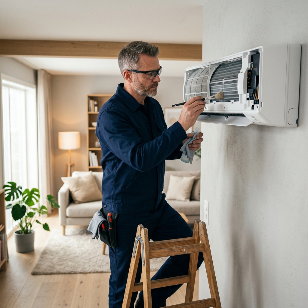 Professionell service av luftvärmepump
